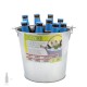 Cubo Zinc Metal Galvanizado Multiusos 8 Litros 25 x 19 x 22 (alt.) cm. con Abre Botellas