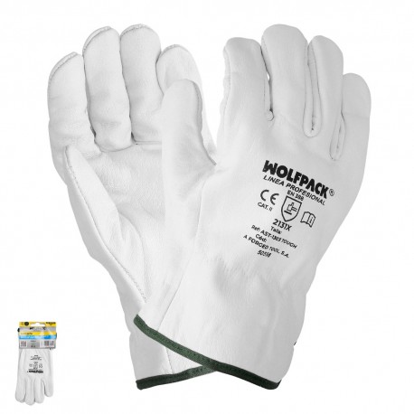 Guantes Piel FLOR 9" Con Colgador (Par)