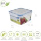 Recipiente Hermetico Plastico Cuadrado 170 ml. 8.5x8.5x5 (Alt.) cm.