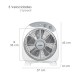 Ventilador Maurer Box Ø 30cm 40 Watt. 3 velocidades Aspas gran tamaño, 3 Con temporizador