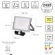 Foco Led Plano 30 Watt. Luz Blanca 4000º K IP 65 2400 Lumenes Con Sensor de Presencia