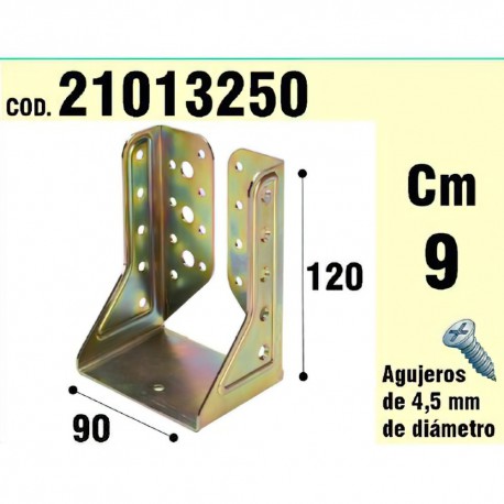 Soporte Para Madera Alas Interiores Bicromatado 90 mm.