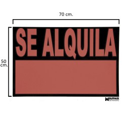 Cartel Se Alquila 70x50 (Alt.) cm.