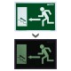 Cartel / Señal Fluorescente Salida Escalera Izquierda Arriba 30 x 21 (Alt.) cm.