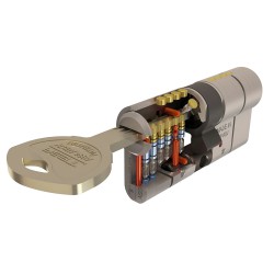 Cilindro Tesa Seguridad T70 30x40 Latonado Leva Larga