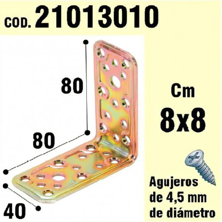 Soporte Para Madera Ángulo 40x80x80 mm.