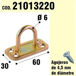 Soporte Para Madera Anilla Bicromatado Ø 6 mm.