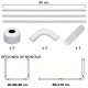 Barra Para Cortina Ducha Universal Aluminio Blanco 80 x 170 cm.