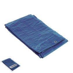 Lona Impermeable Reforzada 2 x 3 metros(Aproximadamente) Con Ojetes Metálicos, Lona de Protección Duradera, Color Azul.