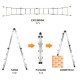 Escalera Telescópica Aluminio 5+5 Peldaños