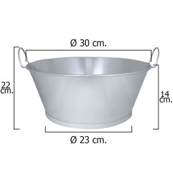 Barreño Galvanizado Baño 12" 30x14 cm. 6 Litros