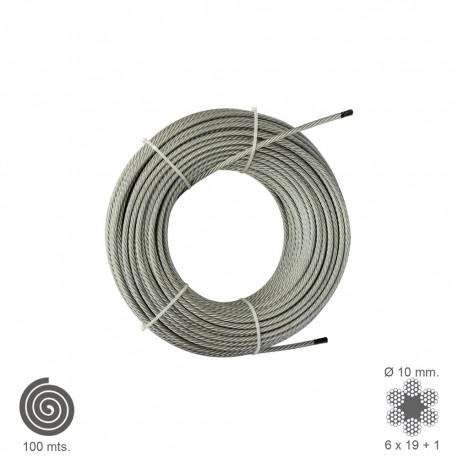 Cable Galvanizado 10 mm. (Rollo 100 Metros) No Elevacion