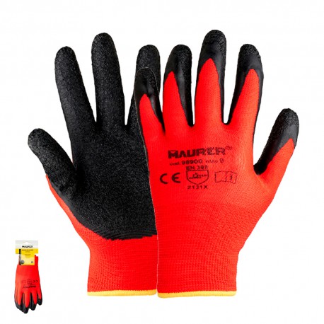 Guantes Latex / Nylon Gripflex Con Colgador Talla 8" (Par)