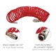 Manguera Espiral Aire Comprimido 15 Metros Adaptador Rápido.