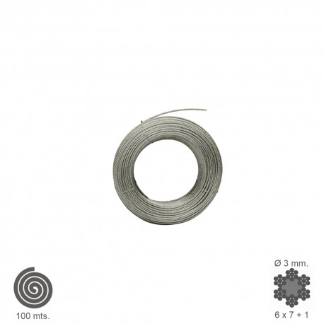 Cable Galvanizado 3 mm. (Rollo 100 Metros) No Elevacion
