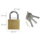 Candado Laton Arco Normal Llaves Iguales 50 mm. Nº2