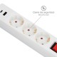 Base Multiple 3 Tomas Schucko y 2 tomas USB (A / C) Con Interruptor y Toma de Tierra