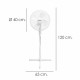Ventilador Pie Blanco 45 Watt - 1,2 Metro Alto.