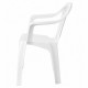 Silla Respaldo Bajo Resina Monobloc, Color Blanco, Modelo Lyra