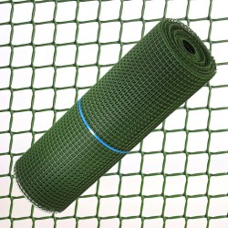Malla Cuadrada Plastico 2,0 cm. x 1 metro. Verde Rollo 25 metros.