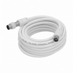 Prolongación Para Televisión - Vídeo De 3 M. Conector De 9,5 Mm Blanco.