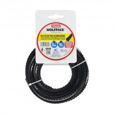 Hilo Nylon / Aluminio Dentadado Cuadrado Profesional Ø 3,0 mm. (Rollo 12 metros)