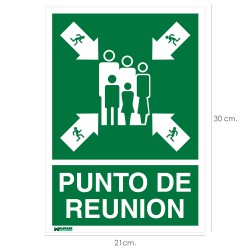Cartel Informativo Punto De Reunion 21 x 30 (Alt) cm.